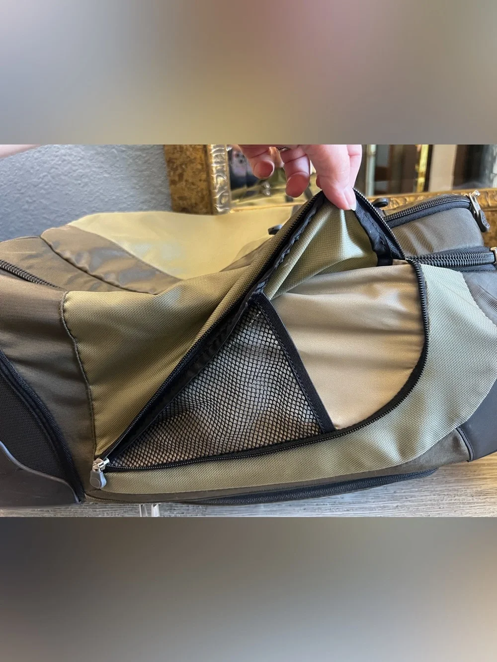 REI Olive/Tan Rolling Travel Backpack with Telescopic Handle